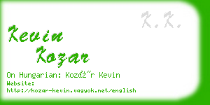 kevin kozar business card